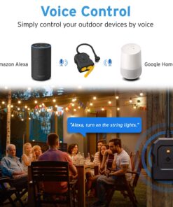 Alternative view of Smart Plug, Smart Home Outdoor Etekcity WiFi Outlet with 2 Sockets for Outdoor Lights, Timer Function & Energy Monitoring, Works with Alexa & Google Home, Wireless Remote Control, ETL Listed Outdoor Smart Plug