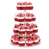 YestBuy 4 Tier Cupcake Stand, Acrylic Cupcake Tower Stand, Premium Cupcake Holder, Clear Cupcake Display Tree Tower Stand for 52 Cupcakes, Display for Pastry Wedding Birthday Party (4 Tier Round) 4 Tier Round 8 71NyIt7ajbL