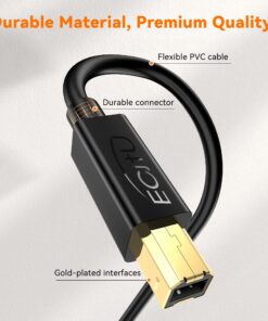 USB 2.0 Printer Cable 10FT(3 Pack), Printer Cord A Male to B Male, Replacement Cable for Mice, Keyboards, Printers and Cameras, Compatible for HP, Canon, Dell, Epson, Lexmark, Xerox, Samsung, Brother 3 Pack 11 71NyP2AuzEL