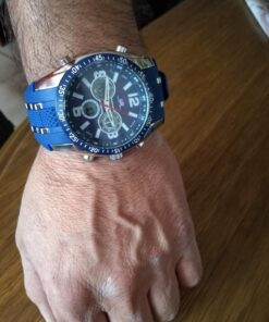 U.S. Polo Assn. Sport Men's US9284 Blue and Silver-Tone Analog/Digital Chronograph Watch 22 71NySAmVBOL