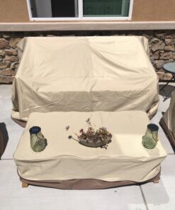 Classic Accessories Veranda Water-Resistant 76 Inch Deep Seated Patio Sofa/Loveseat Cover, Patio Furniture Covers, Pebble/Bark/Earth 76"L x 40"D x 31"H 35 71NzZPmXQlL