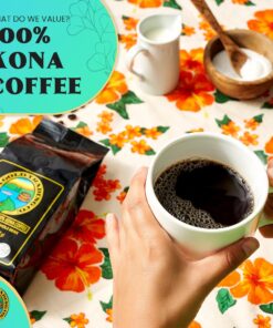 Kona Gold Coffee Whole Beans - 8 oz, by Kona Gold Rum Co. - Freshly Roasted Medium/Dark Roast Extra Fancy - 100% Kona Coffee | Peach Notes With Creamy Tones 8 Ounce (Pack of 1) Whole Bean 14 71NzcIEz5ZL