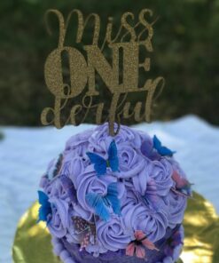 NANASUKO 1st Birthday Cake Topper - Miss Onederful - Double Sided Gold Glitter - Premium Quality Made in USA 20 71NzlIcDW9L