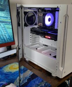 Skytech Gaming Archangel Gaming Computer PC Desktop – Ryzen 5 5600X 3.7GHz, RTX 3060 TI 8G, 1TB NVMe SSD, 16GB DDR4 3200MHz, RGB Fans, Windows 10 Home 64-bit, 802.11AC Wi-Fi, White 5600X | 3060 TI 31 71NzouNHj1L