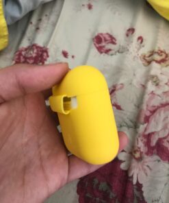 SATLITOG AirPods Case Cover with Secure Lock Keychain, Protective Silicone Cover Compatible with Apple AirPods 2nd & 1st Charging Case - Yellow 48 71O0xTtwGyL 1