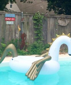 Jasonwell Giant Inflatable Pool Float - Golden Swan Pegasus Pool Floatie Summer Beach Swimming Outdoor Pool Party Lounge Raft Decorations Toys for Adults & Kids 38 71O16DdLNDL 4