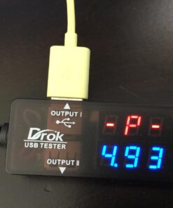 DROK USB Tester, USB-A 2.0 Digital Multimeter Dual USB Output Ports PD QC 3.0 Color LED Display, 7 Modes Capacity Voltage Current Power Voltmeter Ammeter for Laptop Power Bank Solar Panel Black 48 71O1NgJz8L