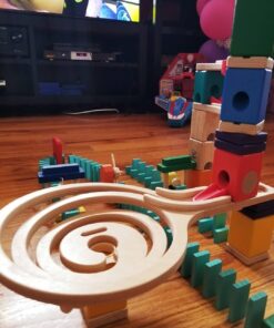 Hape Quadrilla Race to the Finish Marble Run Blocks, Multicolor , 13.8 x 3.1 x 14.2 inches 16 71O1Z1LInJL