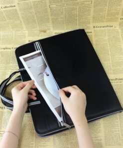 Portable 13 Pockets Expandable File Folders Canvas A4 Size Assorted Label Colors Business Accordion Document File Paperwork Organizer Storage, Zipper Closure Handles Black 13 71O1eYTPDqL