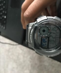 Casio Men's AE1000W-1BVCF Silver-Tone and Black Digital Sport Watch with Black Resin Band 26 71O1nylb69L