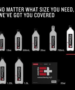 Essentia Water, 99.9% Pure, Infused with Electrolytes for a Smooth Taste, pH 9.5 or Higher; Ionized Alkaline Water, Black, 42.3 Fl Oz (Pack of 12) 22 71O2MF1qoUL