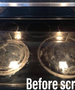 Cerama Bryte Combo Kit POW-R Grip, Scraper, Pad & Removes Tough Stains Cooktop and Stove Top Cleaner for Glass - Ceramic Surfaces, 10 Ounces, 4 Piece 52 71O2Psz4yiL