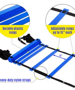 Alternative view of Yes4All 8-12 - 20 Rungs Agility Ladder Speed Training Equipment - Speed Ladder for Kids and Adults with Carrying Bag E. 12 Rungs Blue