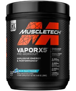 Pre Workout Powder | MuscleTech Vapor X5 | Pre Workout Powder for Men & Women | PreWorkout Energy Powder Drink Mix | Sports Nutrition Pre-Workout Products | Blue Raspberry (30 Servings)-Package Varies Blue Raspberry Fusion 30 Servings (Pack of 1)