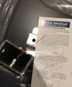 Drive Medical 13067 Adjustable Non Tilt Top Overbed Table With Wheels for Hospital and Home Use, Standing Desk, Walnut Silver Vein 34 71O3jdxJzcL