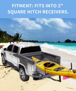 ECOTRIC Truck Bed Extender Pickup Truck Bed Hitch Mount Extension Rack SUV Lumber Ladder Canoe Boat Kayak Long Pipes w/Flag 750lbs Capacity 25 71O3yYY59qL