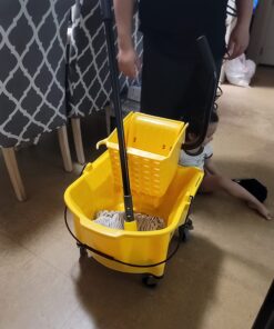 Genuine Joe GJO60466 Splash Guard Mop Bucket/Wringer, 6.50 Gallon Capacity, Yellow 18 71O4VsSlT5L