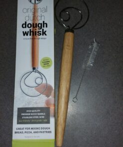 LHU Premium Original Danish Dutch Whisk for Better Batter and Bread Dough Recipes, Stainless Steel/Beechwood, Includes Cleaning Brush, Large, 13.5" L 25 71O4zNdb3YL