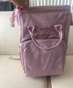 AMILLIARDI Diaper Bag Backpack - 6 INSULATED Bottle Holders - Detachable Stroller Straps (Light Pink) Light Pink 43 71O5Ai3YW9L
