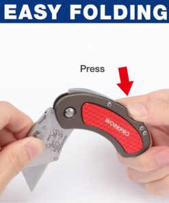 WORKPRO Folding Utility Knife Set Quick Change Blade, Back-lock Mechanism 3-piece with 10-piece Extra Blades 22 71O6P8JQsiL