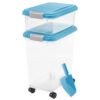 IRIS USA 33qt + 12qt Airtight Pet Food Container Combo with Scoop, Blue Moon Blue Moon/Clear 49 71O6U3MGwoL