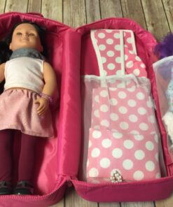 Badger Basket Toy Doll Travel Case with Pop-up Bed with Bedding for 18 inch Dolls - Pink 27 71O75GqcJVL