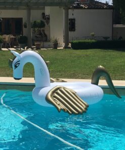 Jasonwell Giant Inflatable Pool Float - Golden Swan Pegasus Pool Floatie Summer Beach Swimming Outdoor Pool Party Lounge Raft Decorations Toys for Adults & Kids 30 71O8QmPDVcL