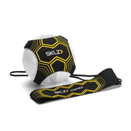 SKLZ Star-Kick Hands-Free Adjustable Solo Soccer Trainer - Fits Ball Sizes 3, 4, and 5 Black