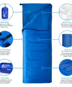 Active Era Ultra Lightweight Sleeping Bag Indoor & Outdoor - Compact, Ultralight Sleeping Bag for Warm Weather - Camping Sleeping Bags for Warm Weather, Sleepovers, Fishing, Outdoor Camping and Hiking 11 71OARpcopJL