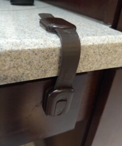 Adjustable & Reusable Child Safety Cabinet Locks & Latches, Baby Proofing Door Window, Cabinet, Toilet, & Refrigerator Lock, Child Safety Strap Locks with Adhesive Pads, Pack of 6, Brown - Wonderkid 41 71OBGnMj8NL