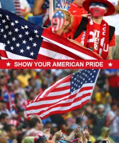 VSVO American Flag 3x5 ft – Heavy Duty 300GSM Tough Spun Polyester Embroidered US Flag for Outdoor/Outside. Sewn Stripes - Brass Grommets USA Flags 23 71OBhWEh8CL 1