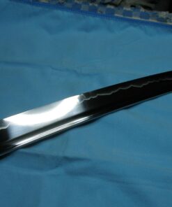 Handmade Sword - Real Functional Japanese Samurai Tanto Sword, Fully Hand Forged, 1080 Carbon Steel, Heat Tempered, Full Tang, Sharp, Brass Tsuba and Fittings, Black Scabbard, Certificate 22 71OBus39IcL