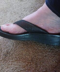 AEROTHOTIC Women's Comfortable Arch Support Summer Orthotic Flip Flops Sandals 9 Crystal Black 31 71OD lgmFJL