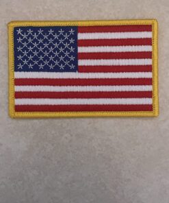 American Flag Embroidered Patch Gold Border USA United States of America Military Uniform Emblem 19 71OD9YWhHL
