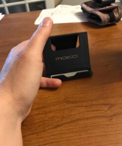 MoKo Phone/Tablet Stand, Foldable Tablet Holder Fits with iPhone 15/Pro/Plus/Pro Max, iPhone 12/12 pro Max/11/Xs Max, iPad Pro 11, iPad Air 4/Mini 6 2021, iPad 9th 10.2", Black Small Size 64 71ODcapehaL