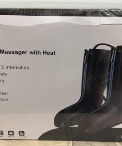 FIT KING Leg Massager with Heat - Upgraded Leg Compression Massager for Circulation and Pain Relief, FSA HSA Approved Foot and Leg Massager Compression Boot for Edema, Relax Recover - Gift for Dad Mom Classis Black With Blue 1 Pair (2PCS) 47 71ODxoaBUZL