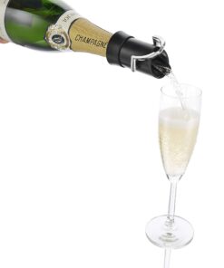 Vacu Vin Champagne Saver & Server - Black - 1 Stopper-Pourer - Keep Champagne Fresh for Up to a Week with Airtight Seal - Vacuum Pump with Champagne Bottle Stopper and Pourer 10 71OFGWqT9AL