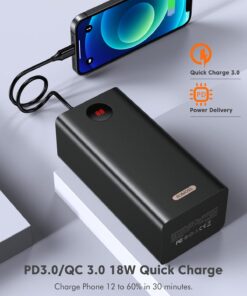 ROMOSS Power Bank 60000mAh High-Capacity Portable Charger, Power Station, 22.5W Fast Charging, PD 3.0, USB C, 4 Outputs & 3 Inputs with LCD Display for iPhone, Android Travel and Outdoors Black 38 71OFM9TchHS