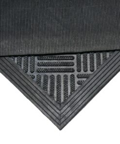 Rubber-Cal 03-235-CH"DuraScraper Checkered" Commercial Rubber Entrance Mat, 3/8" Thick x 3' x 5', Black 1-(Pack) 12 71OGEeCrV1L