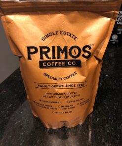 French Press Specialty Coffee, Coarse Ground, Primos Coffee Co (Medium Roast, 12 Oz) Medium Roast 12 Ounce (Pack of 1) 14 71OGM7hUzL