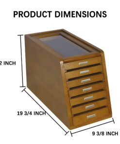 Collector's Knife Display Case Tool Storage Holder Cabinet Drawers Pocket Watch Collection Showcase Walnut Finish 21 71OGQWpxySL