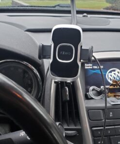 1Zero Solid Car Truck Phone Mount Holder with 14-Inch Gooseneck Long Arm, Windshield Window Mobile Holders w/Industrial-Strength Suction Cup, Anti-Shake Stabilizer Compatible All Cell Phones iPhone Black Mirror Surface with Silver Ring 33 71OGSoq2nEL