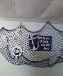 Bilipala Decorative Fish Netting, Fishing Net Decor, Ocean Pirate Beach Theme Party Decorations, Mediterranean Decor, Blue 24 71OGith0FiL