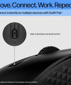 HP 420 Programmable Bluetooth Mouse - Connect via Bluetooth 5.3-6 Programmable Buttons, 4D Tilt Wheel - Multi-Surface 4000 DPI Sensor - 24-Month Battery Life - Multi-OS Compatible - Sustainably Made 10 71OH fh6OQL