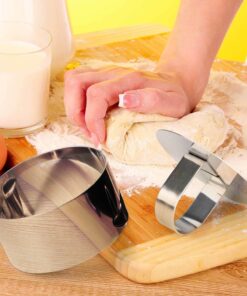 HcirjhieCookie Cutter Set, Stainless Steel Dessert Rings,4 Pc. Kit, Round Metal Baking Rings for Pastry, Biscuits, and Dough Cutting, Cakes Mousse Molding Layering Cake Cutter 10 71OHNhJuL L