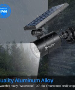DrawGreen Solar Motion Sensor Light Outdoor of 2, 1400-Lumen 9-Watt(110W Equ.) LED Spotlight, Aluminum Solar Flood Security Emergency Lights for Driveway Patio Garden, 100-Week 100% Free Replacement Black 15 71OHbDjp71L