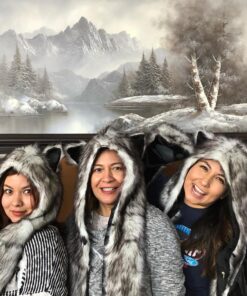 Grey Gray Wolf Anime Faux Animal Hood Hoods Mittens Gloves Scarf Paws Ears 16 71OIlGMUlL