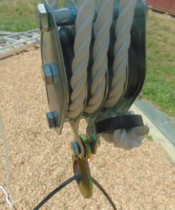 Novinex 2 Ton Rope Hoist Pulley Wheel Block and Tackle, 4000LB 65 Feet of 3/8" - Poly Rope Hoist Pulley Block - 7:1 Lifting Power 9 71OJ815u bL