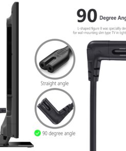 TV Power Cord Compatible for Samsung TV, Ancable 25-Feet 90 Degree Angled 18AWG 2-Prong to L-Shaped C7 Power Cord Replacement for Samsung Philips Toshiba LG Sony Sharp Panasonic Vizio LED TV Sky Box 1 10 71OKGUVnMBL