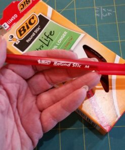 BIC Round Stic Xtra Life Ballpoint Pens, Medium Point (1.0mm), Red, 12-Count Pack, Stick Pens for Office Supplies (GSM11-RED) 12 Count (Pack of 1) Ballpoint Pen 30 71OKN7FzczL